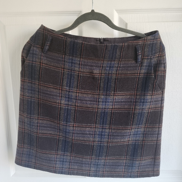 ESPRIT Plaid Wool Blend Skirt, 6 - Picture 1 of 7